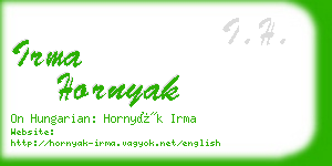 irma hornyak business card